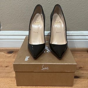 Christian Louboutin AUTHENTIC Patent Pointed Toe So Kate heels Red sole 120mm